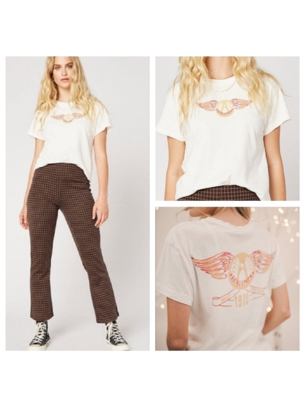 DAYDREAMER Aerosmith Sweet Emotion Graphic Band Tee White Shirt M